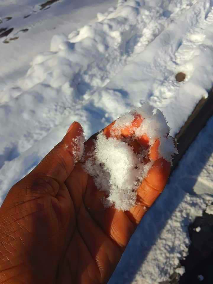 Snow on my fingers