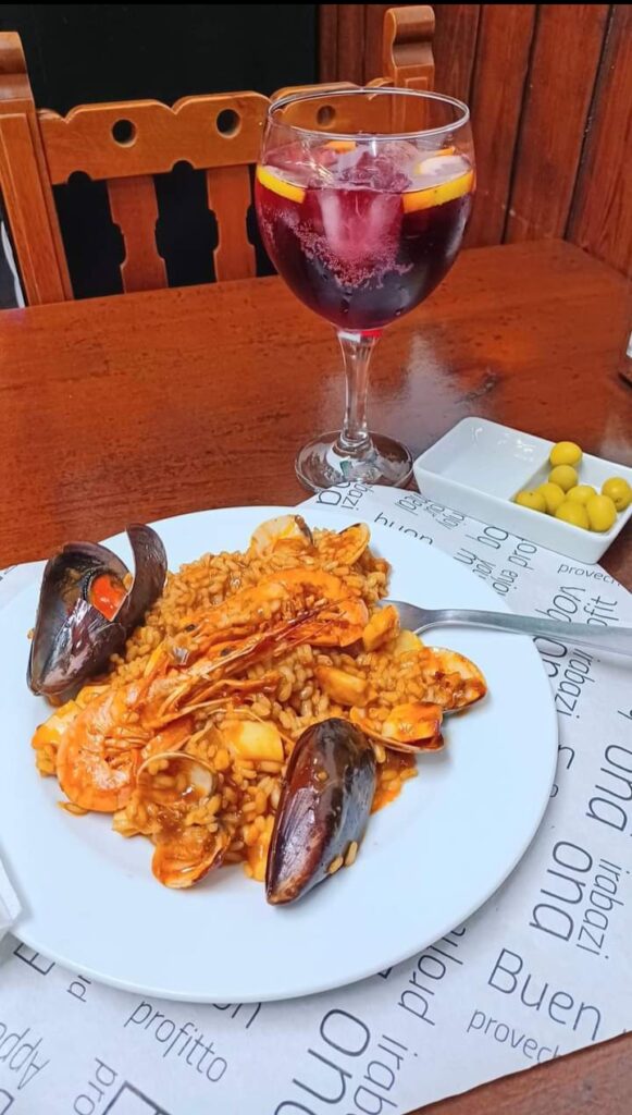 Paella and sangria Barcelona, Spain