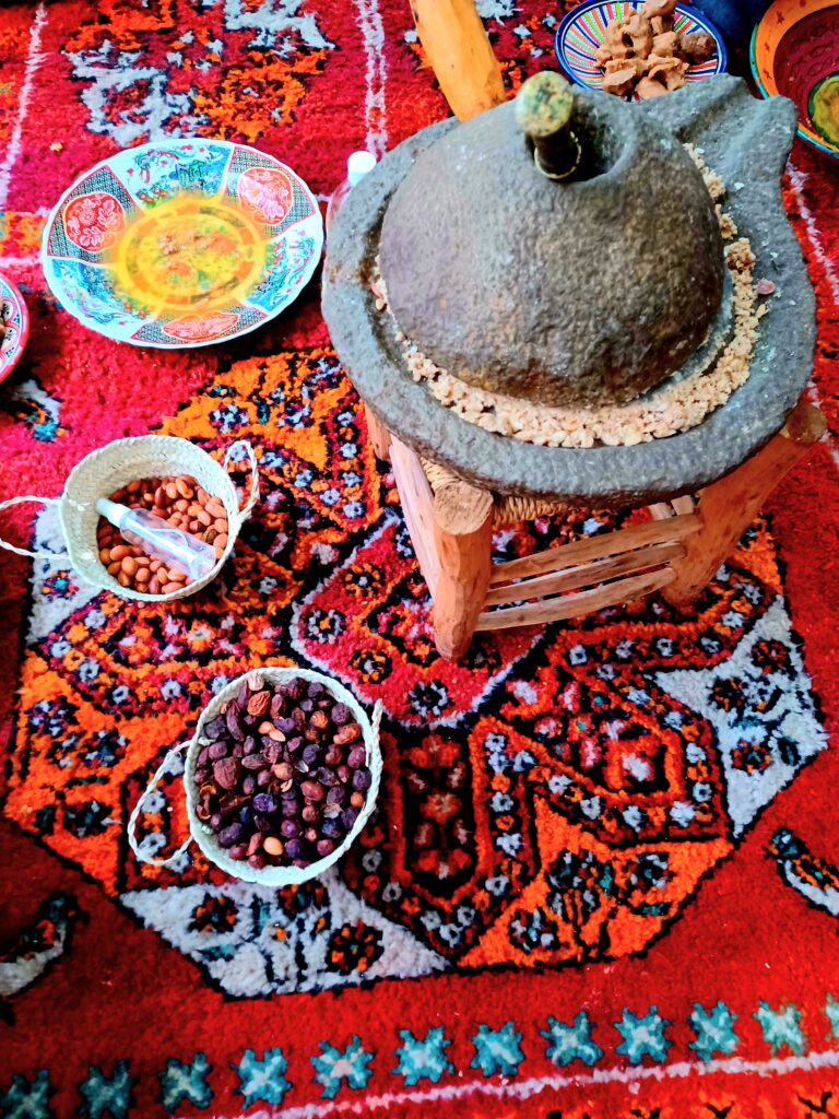 Making argan oil in Marrakech